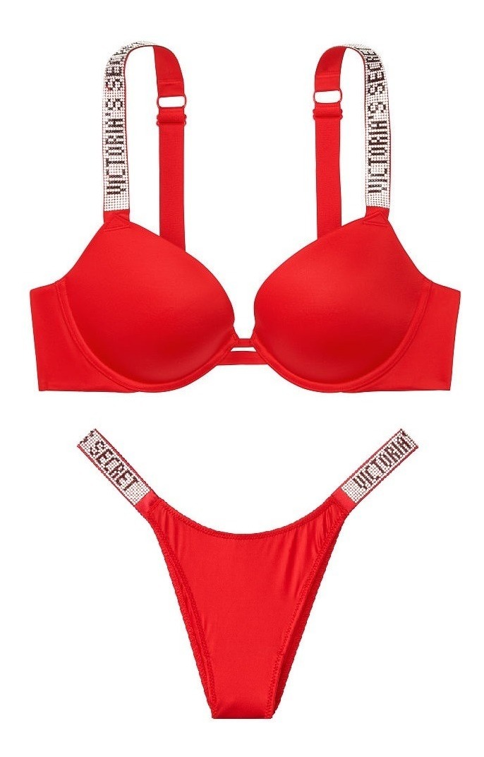 Coordinado Victorias Secret Very Sexy Panty Brazilian Shine Meses Sin Intereses