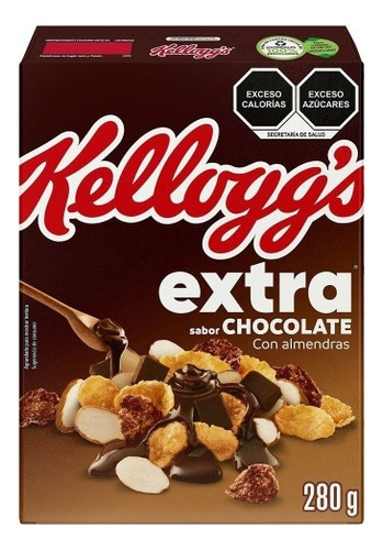 3 Pzas Cereal Kellogg's Extra Sabor Chocolate Con Almendras
