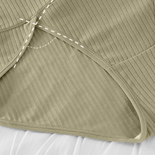 Ropa Interior De Algodón De Cintura Alta Casual Para Mujer,