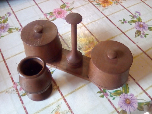 Mate Y Yerbera Madera