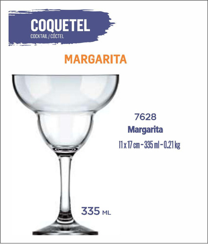 24 Copos Margarita 355ml - Coquetel - Batida