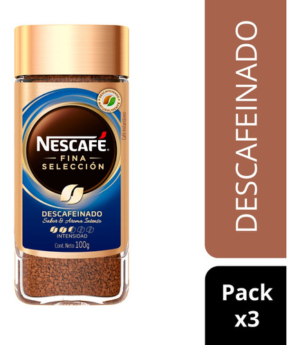Café Nescafé® Fina Selección Decaf 100g Pack X3