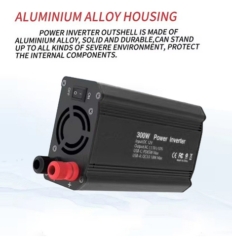 Inversor De Corriente Para Automóvil De 300 W 12 V Dc A 110