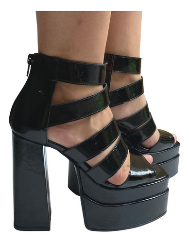 Imagen 6 de 10 de Zapato Plataforma Mujer Felipe Rentería Moda Tacón Ancho