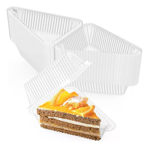 Cyz Para B 100 Recipientes De Plástico Rebanadas De Pasteles