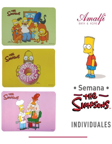 Mantel Individual Los Simpsons Diseño Original Deco Varios