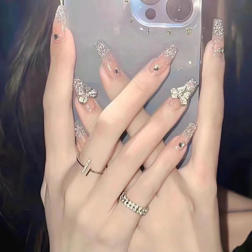 Uñas Postizas Pegamento De Uñas Postizas Decoradas Color Zk020