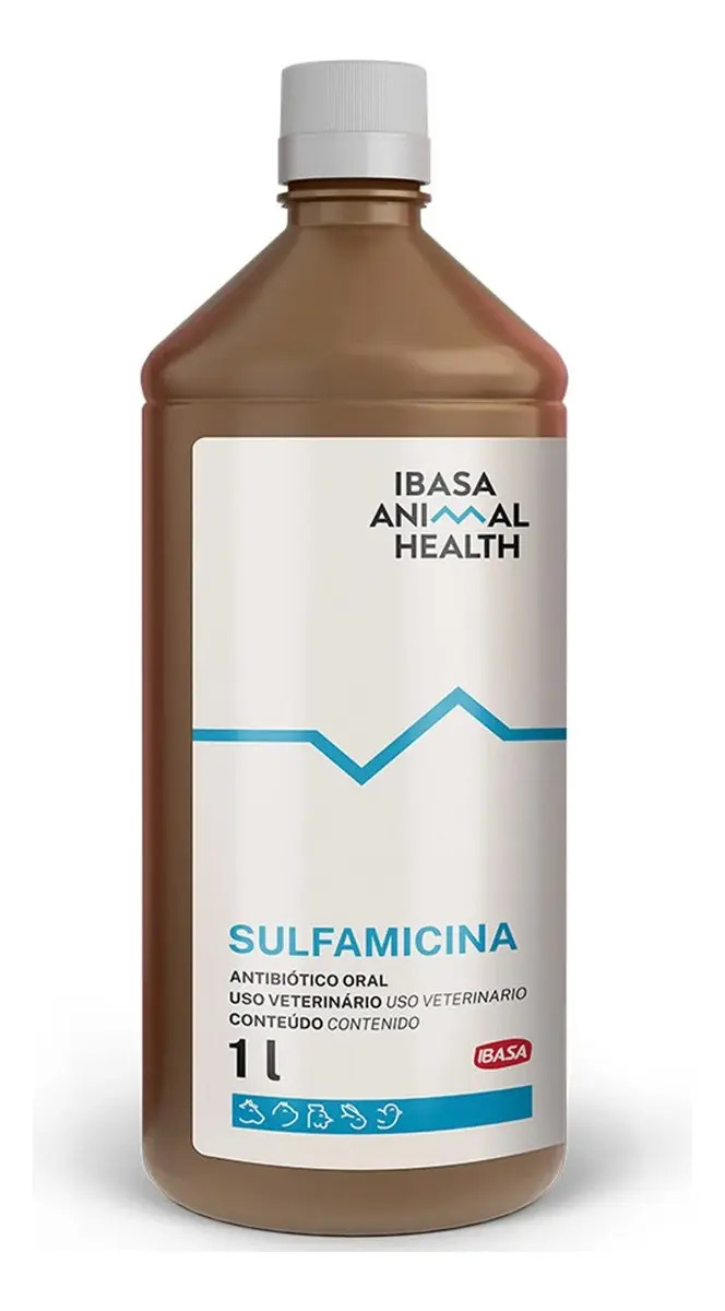 Sulfamicina 1 Litro Ibasa Oral Coccidiose Peito Seco Coriza