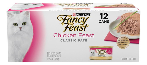 Fancy Feast Pate Sabor Pollo 12 Latas De 3 Oz