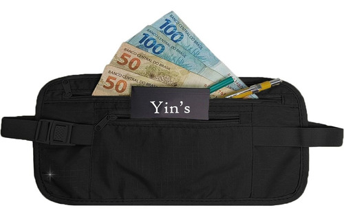 Pochete Doleira Discreta Celular Dinheiro Money Belt Viagem Cor Preto