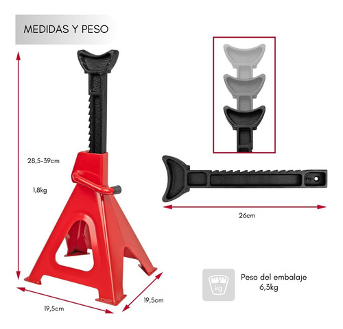 2 Banquillo Mecánico 3 Ton Caballete Soporta Gata Hidráulica