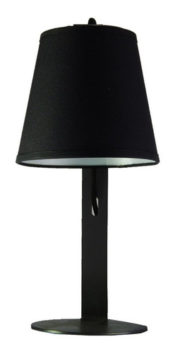 Imagen 3 de 10 de Lampara Velador Mesa Metal Moderno Negro Pantalla Apto Led