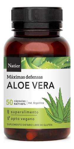 Aloe Vera Natier 50 Cáps Natural Concentrado Liofilizado 