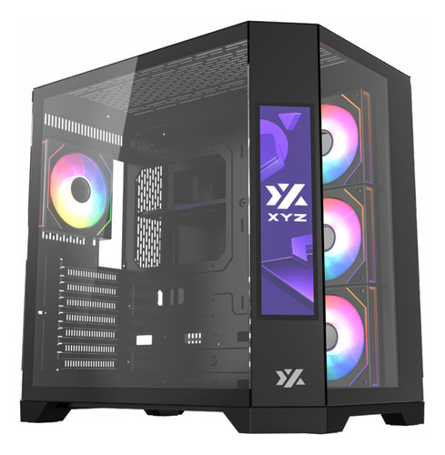 Gabnete Gamer Xyz Neutron Black 4fans A-rgb 120mm Controlador Dual Chamber Con Pantalla Led 9 pulgadas