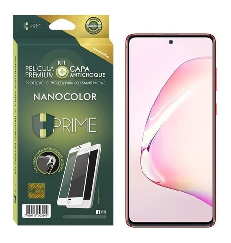 Kit Nanocolor Hprime Pelicula Capa Galaxy Note 10 Lite Preto