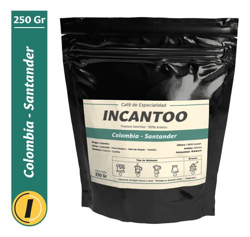Cafe De Especialidad Incantoo - Colombia Santander - 250 Gr