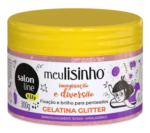 Gelatina Glitter Salon Line Meu Liso Fixação E Brilho