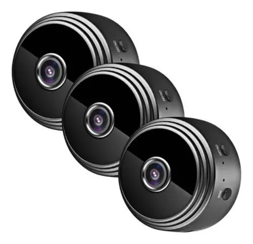 comprar Kit 3 Mini Câmera Espiã Sem Fio Wi-fi Hd Gravação Voz, Vídeo