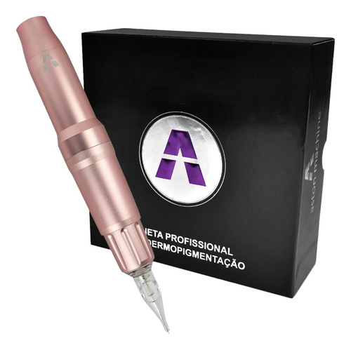 Maquina Rotativa Tattoo Pen Micropigmentação Aston Pen Adapt Cor Rose