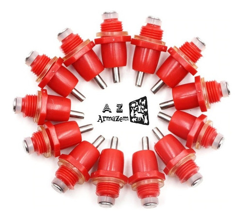 Kit 100 Unidades Bebedouro Automático Tipo Niple + Kit De Brocas Para Fazer Rosca