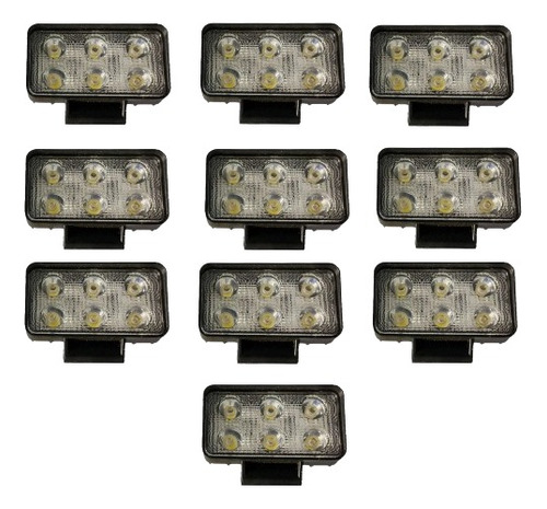 Faro Led Auxiliar 6 Leds 3 X10 12/24v Auto Moto