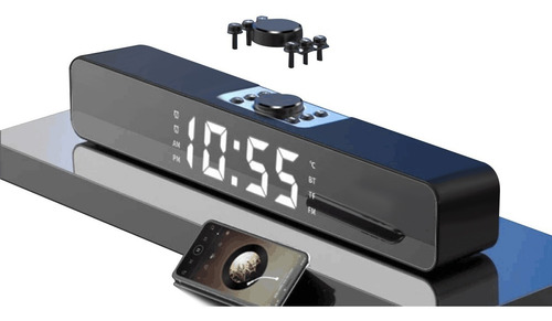 Digital Reloj Alarma Con Bocina Bluetooth , Y Radio Fm.
