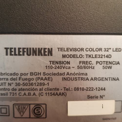 Fuente Tv Telefunken Tkle3214d (shg3206a-101h) (Usado)