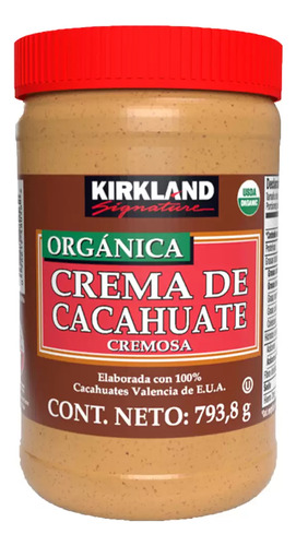 Kirkland Signature Crema De Cacahuate Orgánica 2 Pzs 793.8 G