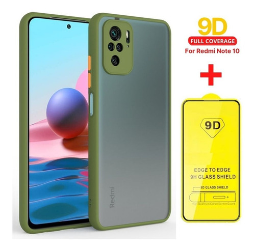 Imagen 4 de 7 de Case Ahumado + Mica Vidrio 9d Xiaomi Redmi Note 10 / 10s