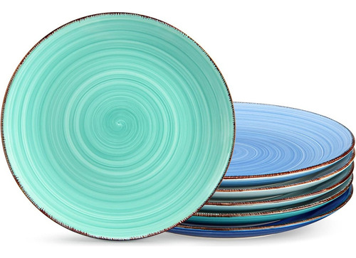 Juego De Platos Llanos De Cerámica Vancasso Bonita De 10.5 P