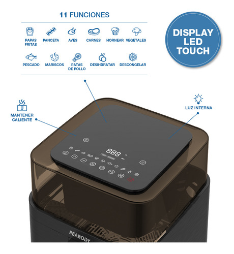 Freidora De Aire Peabody Digital 7.2l Sin Aceite Pe-afd720n