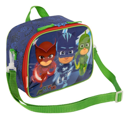 Mochila De Carrinho M Lancheira Estojo Pj Masks Cor Azul
