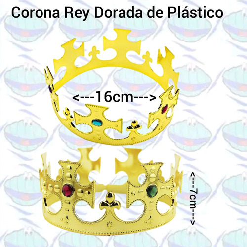 Corona Plástica Dorada Para Disfraz Rey Príncipe 