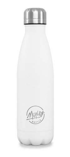 Botella De Agua Termico De Acero Inoxidable Blanco 500ml