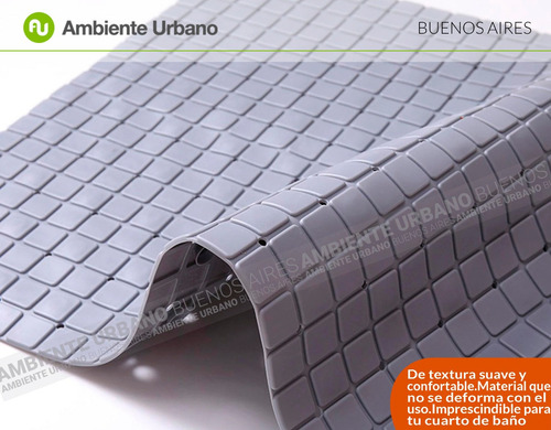 Alfombra De Baño Antideslizante En Pvc Para Ducha Color Gris