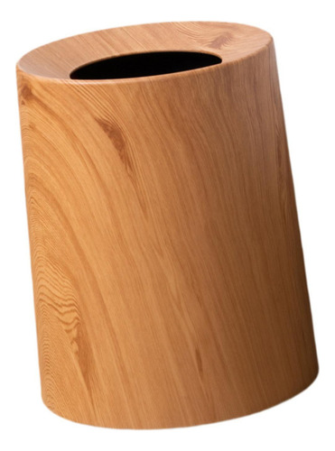 Cubo De Basura De Grano De Madera, Cubo De Basura L. Marrón