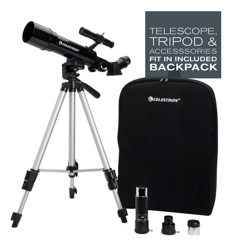Telescopio Refractor Celestron, C/ Objetivo De 50 Mm, Negro