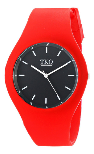 Reloj Mujer Tko Tk643rd Cuarzo 41mm Pulso Rojo En Caucho