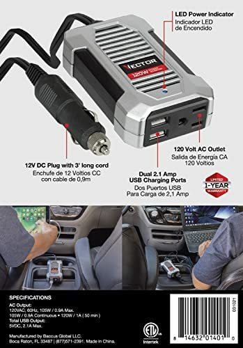 Inversor De Corriente Vector De 120 Vatios, Pi120sv, 12 V Dc