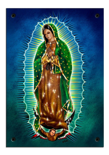 Cartel Chapa Gruesa Virgen De Guadalupe Religiosas Givan