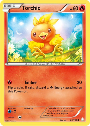 Cartas Pokemon Torchic 25/160 Xy Primal Clash Prc