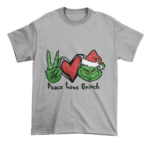 Polera Unisex Love Paz Navidad Grinch Algodon Estampado