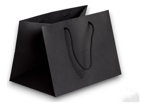 Bolsa Clásica Premium Negra C/cordón 18x25x18cm (x25u) 124n