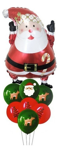 Kit 8 Globos Santa Claus Renos Navidad Fiesta Posada Regalos