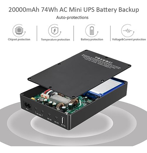 Shanqiu Mini Ups Battery Backup Uninterruptible Power