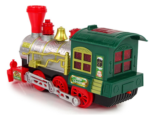 Tren De Juguete Navideño Locomotora Luz Sonido Con Vapor Color Color Al Azar Personaje Navidad