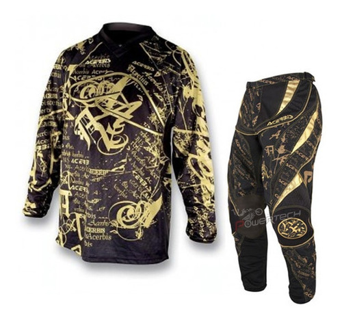 Equipo Motocross Acerbis Gold Remera Pantalon Talle 30