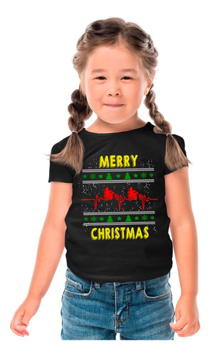 Playera Infantil Negra Desanta Claus Entrega Navideña 