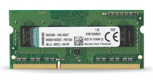 Memória Notebook Kingston 4gb 1333mhz Kvr13s9s8/4