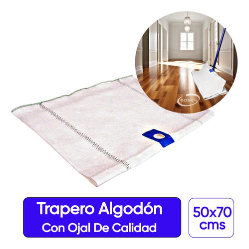 Trapero Algodón Con Ojal - Paño De Limpieza - 50 X 70 Cms